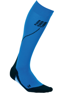 blue and black compression stockings